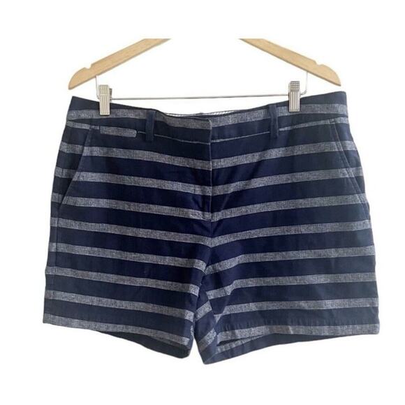 Land’s End Women’s Striped Not Too Low Rise Short Flat Front Nautical Size 16 - Picture 1 of 9